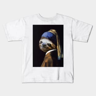 The Sloth with a Pearl Earring - Print / Home Decor / Wall Art / Poster / Gift / Birthday / Sloth Lover Gift / Animal print Canvas Print Kids T-Shirt
